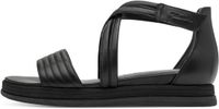 Tamaris Dames Plateau Sandalen Zwart Leer Klittenband 41