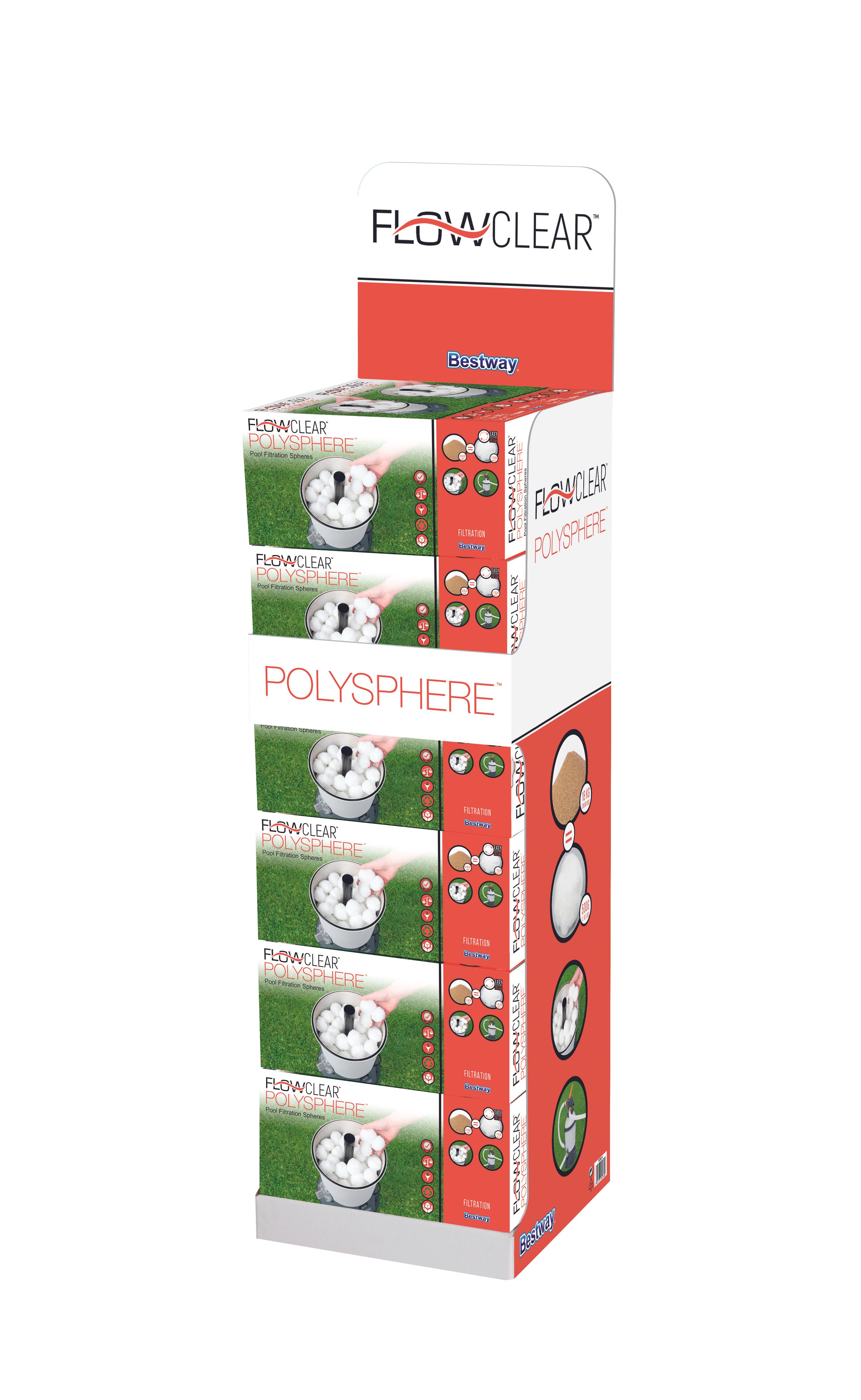 Heissner Flowclear polysphere display 12 stuks - wit