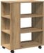 vidaXL Rolkast - 60x35x75 cm - Bewerkt Hout - Artisanaal Eikenkleurig
