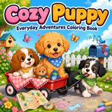 Cozy Puppy Coloring Book: Little Paws Enjoying Everyday Adventures, Playful Activities, and Heartwarming Moments with Relaxing Designs for Adults and Teens