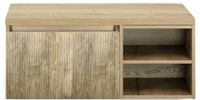 BES LED Frozen Frozen 3D Badmeubelset 100 cm - Greeplijst in Kleur - Wastafel Regaalkast met Bovenblad French Oak