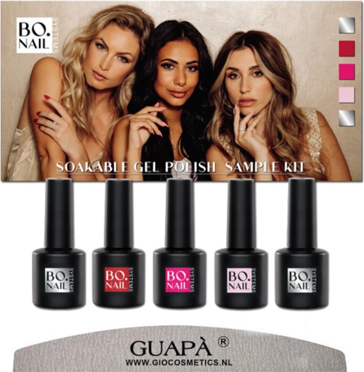 GUAPÀ Gellak Starterspakket | Gelnagels | Gellak Set | Pink Gellaç | Gel Nagellak | Soakable Gel Polish | 5 x 7 ml Pink Gellak