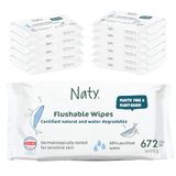 Naty Doorspoelbare Babydoekjes, 98% Water, 672 stuks (12 pakken)