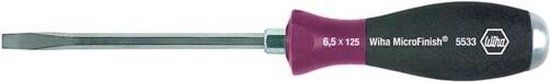 Wiha Schroevendraaier MicroFinish Sleufkop met stalen kap 6.5mm x 125mm - 29135
