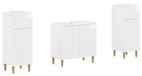 Set de 3 meubles de salle de bain ARNHEM 3 pièces Blanc laqué brillant