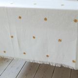 LOBERON Tafelkleed Fjalara wit/goudkleurig