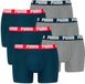 Puma Boxershorts Set van 6 Heren Blauw/Grijs Katoenmix Effen XXL