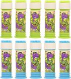 SANDY Dinosaurus bellenblaas - 10x - flesje met bal spelletje in dop - 60 ml - uitdeel cadeaus/traktatie