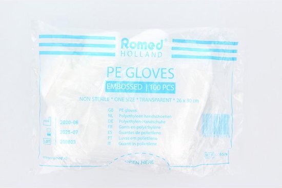 Romed Onderzoekshandschoenen Polyester Ruw 100st