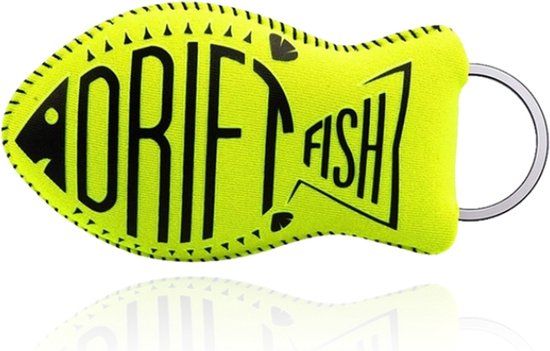 LGT JWLS Drijvende Vis Sleutelhanger - Neopreen - Fel Geel
