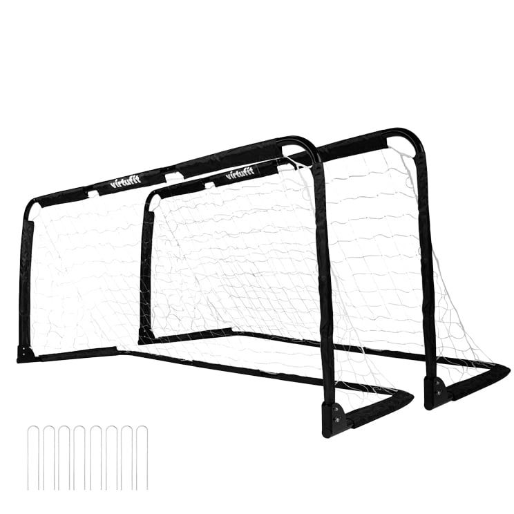 VirtuFit Opvouwbaar Voetbaldoel - Voetbalgoal - 90x60cm (Set van 2) - Zwart