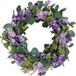 idyllic 18" Kunstbloem Eucalyptus Bladeren Krans Rustieke Boerderij Decoratieve Bloemen Krans Voor Voordeur Raam Bruiloft Lente, Paars