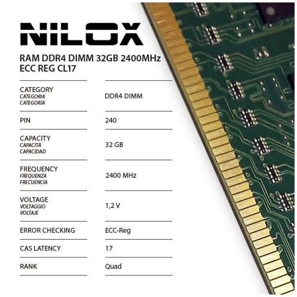 Nilox NXR322400M1C17 - Geheugenmodule - 32GB - DDR4 2400MHz