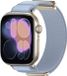 By Qubix - Magnetische nylon bandje - Lichtblauw - Geschikt voor Apple Watch 44mm / 45mm / 46mm / 49mm