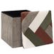 HOME DECO FACTORY, HD0550, Opbergpoef Opvouwbaar Patchwork Ribfluweel Multifunctioneel, Opbergruimte en Comfortabele Zitplaats, Elegant Design, Beige, Grijs, Rood, Groen