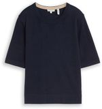 Tom Tailor - Gebreide trui met zijde - Maat L - sky captain blue