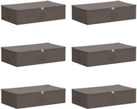vidaXL Opbergbox - 6 stuks - Nonwoven - Stof - 70 x 40 x 18 cm - 50,4 L - Grijs
