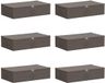 vidaXL Opbergbox - 6 stuks - Nonwoven - Stof - 70 x 40 x 18 cm - 50,4 L - Grijs