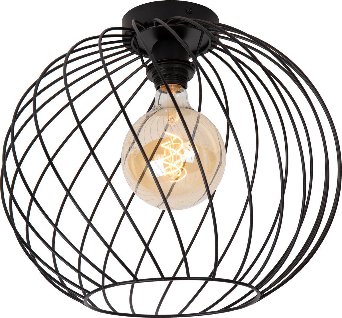 Lucide DANZA Plafonnière - Ø 40 cm - 1xE27 - Zwart - Metaal - 2023