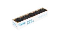 Jovi - Zachte plasticine, Soft Dough BLANDIVER, doos met 5 potten van 110 g, kleur zwart, ideaal voor initiatie in de wereld van het modelleren (45010)