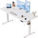 Devoko - Bureau Élévateur Électrique Avec Chargeur Usb, Bureau Ergonomique Réglable En Hauteur, Bureau Debout Smart Panel Avec Fonctions De Mémoire, Bureau Debout 140 X 60 Cm, Blanc