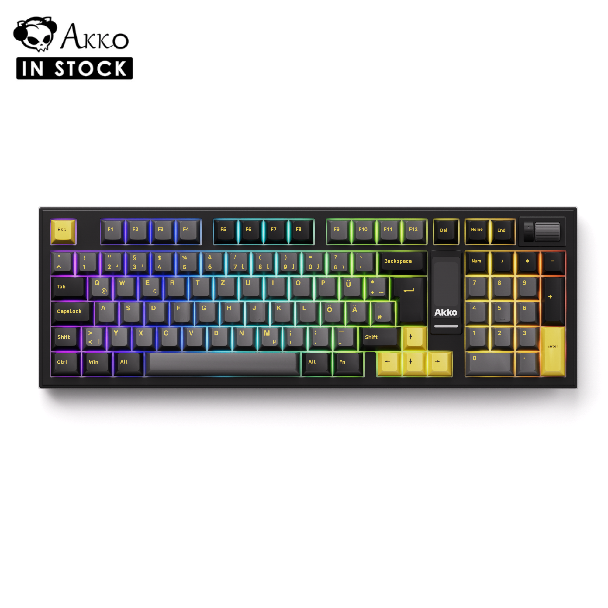 Akko 5098B - Zwart Goud - Draadloos Mechanisch Gaming Toetsenbord met TFT-scherm en Verticale Knop - 96%