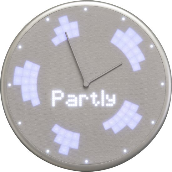 Glance Clock - Smart Klok - Stil Uurwerk - Stof/kunststof - Rond - Ã˜23 cm - Zilver