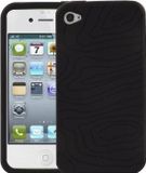Logotrans 102235 Back Cover Siliconen Zwart Geschikt voor Apple iPhone 4/4s