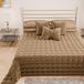 PETTI Artigiani Italiani - Dekbed voor tweepersoonsbed van zacht en warm fluweel, lente- en herfstdekbed voor tweepersoonsbed, taupe, 100% Made in Italy
