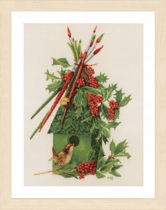 Lanarte borduurpakket PN0173607 marjolein bastin, winterhuisje - Katoen - Ivoor
