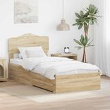vidaXL Bedframe Sonoma Eik 100 x 200 cm Bewerkt Hout