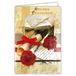 78-610 Oprechte kaart 78-610 Gefeliciteerd met deze succesvolle diploma perkament met een echte strik van rood lint, vulpen rode roze bloemen in reliëf, formaat 19 x 13,5 cm, met witte envelop 20 x 14 cm