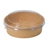 Intertan QK1100 rPET deksel voor 1100 ml ronde kraftpapieren slabekers, transparant, diameter 165 mm, 50 stuks