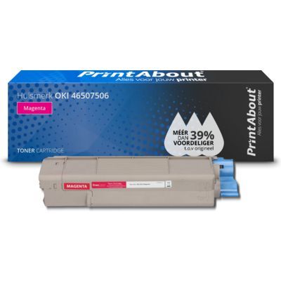 PrintAbout Huismerk Toner 46507506 Magenta voor OKI C612 - 6000 pagina's