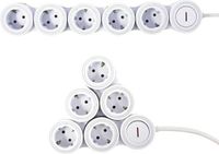 REV SupraFlex, flexibele stekkerdoos met 5 stopcontacten, 1,4 m, wit