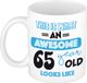 Bellatio Decorations Mok 65 jaar - Blauw - Keramiek - 300 ml