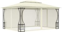 vidaXL Prieel met netten 300x400x265 cm crèmekleurig