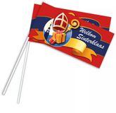 Merkloos / Sans marque Sinterklaas Zwaaivlaggetjes - 50x stuks - plastic - handvlaggetjes - Intocht