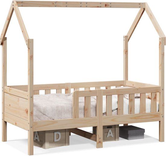 vidaXL Bedhuis - massief grenenhout - 70x140 cm - Bruin