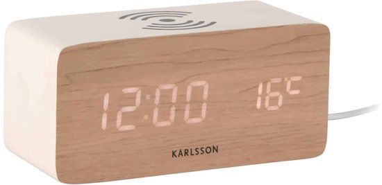 Karlsson Wekker Block - Wit - 7.4x15x7.1cm - Modern