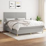 Maison Exclusive - Lit boxspring avec matelas, gris clair, 160 x 200 cm, textile