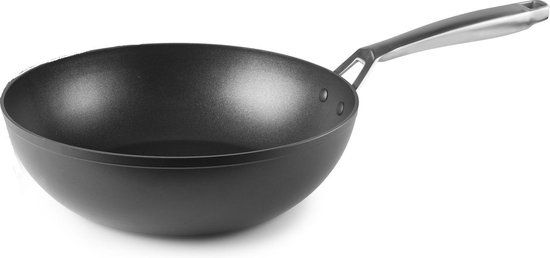 Ibili Titan Wok - 30 cm - Zwart - 6.36 l - 10 jaar garantie