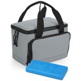 Bellatio Design Lunchtas / koeltas - incl koelelement - grijs - 24 x 17 cm - voor onderweg
