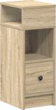 vidaXL Nachtkastje met lade 25x31x66 cm sonoma eikenkleurig