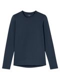 Schiesser Shirt 1/1 Unisex V-hals Lange Mouw Effen Deep Blue
