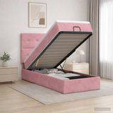 vidaXL Ottoman Bed with Mattress Pink 100 x 200 cm Velvet