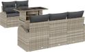 vidaXL Tuinbank Set Lichtgrijs Poly Rattan