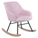 BAKAJI Fauteuil Groundstoel Relax Thuis Stof Coating Getextureerd Hout Gestoffeerde Houten Voeten Basis Dondonant Hout Grootte 60 x 78 x 78 cm Ontwerp Modern Scandinavisch (Roze)
