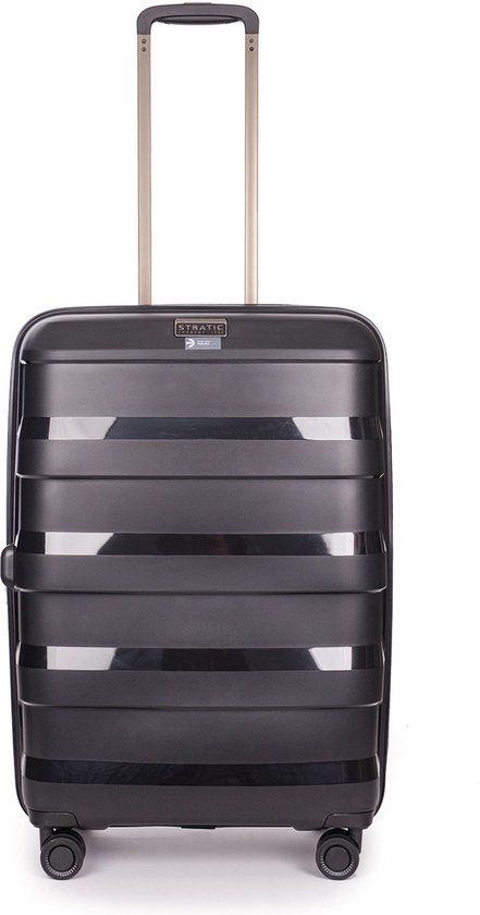 Stratic Straw+ - koffer medium - 66x45x28 cm - 3,7 kg - 65-74 L - spinner - zwart