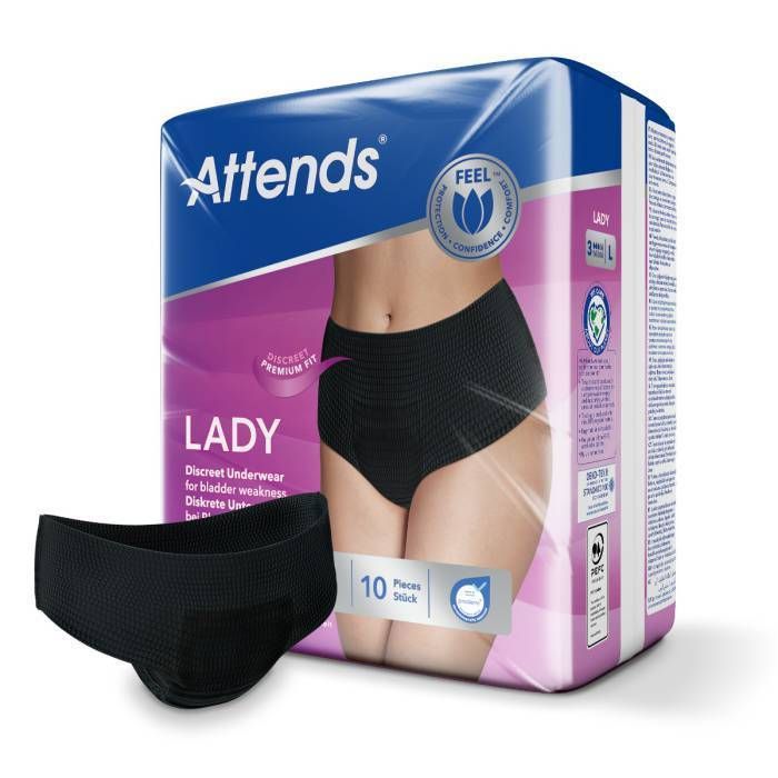 Attends Lady Discreet Zwart Maat L 10st
